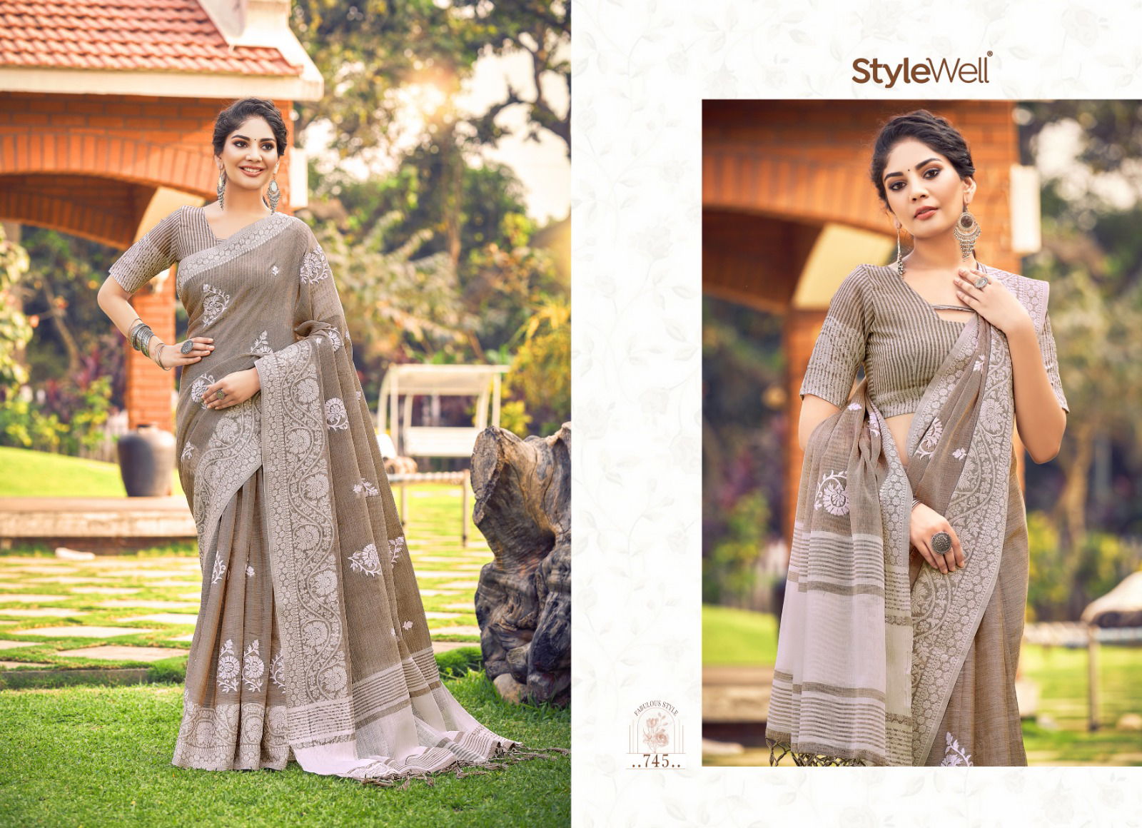 Lucknowi 4 By Stylewell 741-746 Designer Sarees Catalog